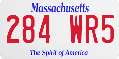 MA license plate 284WR5