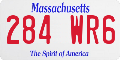MA license plate 284WR6