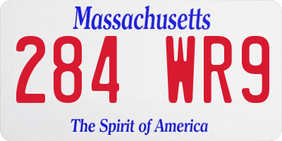 MA license plate 284WR9