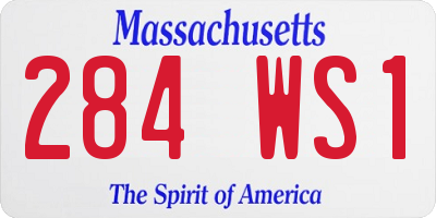 MA license plate 284WS1