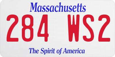 MA license plate 284WS2