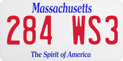 MA license plate 284WS3