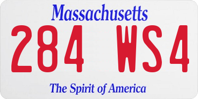 MA license plate 284WS4