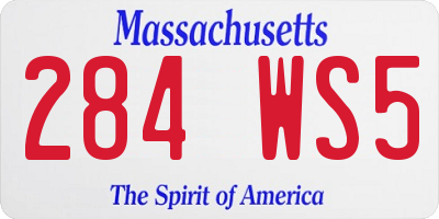 MA license plate 284WS5