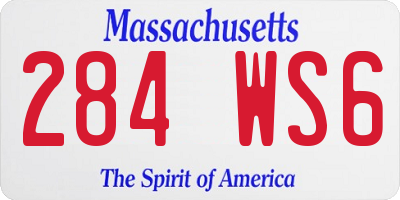 MA license plate 284WS6