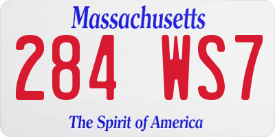MA license plate 284WS7