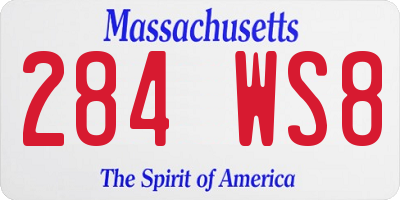 MA license plate 284WS8