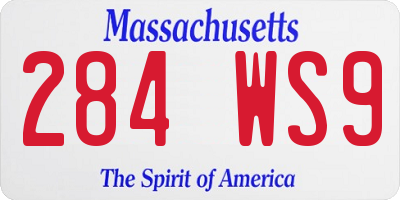 MA license plate 284WS9