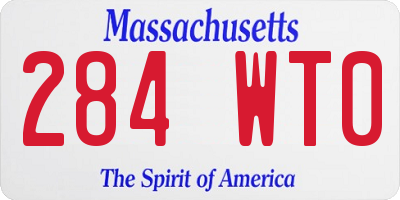 MA license plate 284WT0