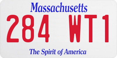 MA license plate 284WT1