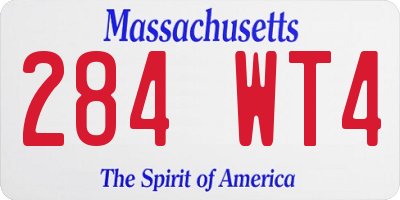 MA license plate 284WT4