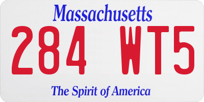 MA license plate 284WT5