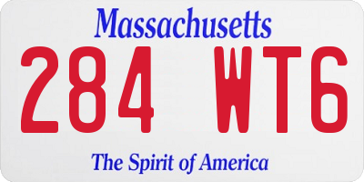 MA license plate 284WT6