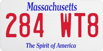 MA license plate 284WT8