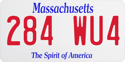MA license plate 284WU4
