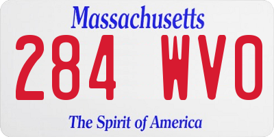 MA license plate 284WV0