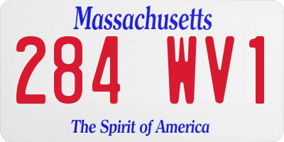 MA license plate 284WV1