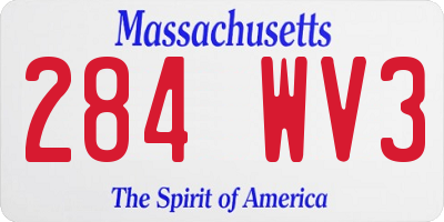 MA license plate 284WV3