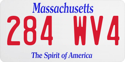 MA license plate 284WV4