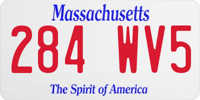 MA license plate 284WV5