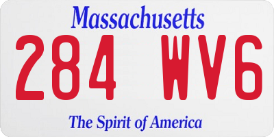 MA license plate 284WV6