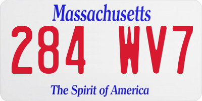 MA license plate 284WV7