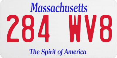 MA license plate 284WV8