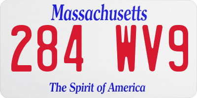 MA license plate 284WV9