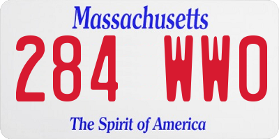 MA license plate 284WW0