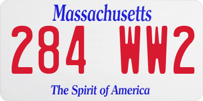 MA license plate 284WW2