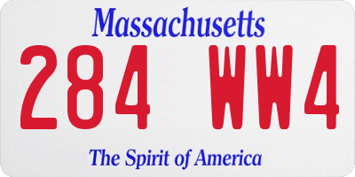 MA license plate 284WW4