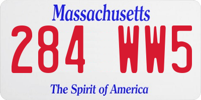 MA license plate 284WW5