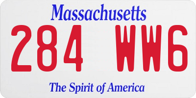 MA license plate 284WW6