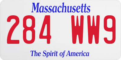 MA license plate 284WW9