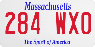 MA license plate 284WX0