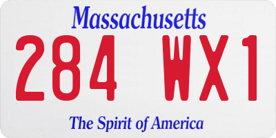MA license plate 284WX1