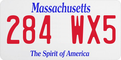 MA license plate 284WX5