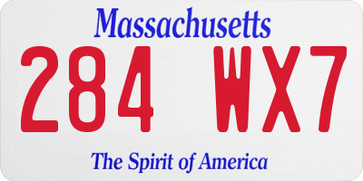 MA license plate 284WX7