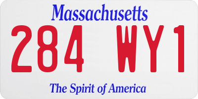 MA license plate 284WY1