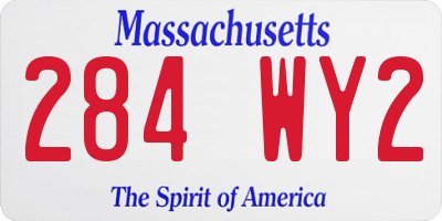 MA license plate 284WY2