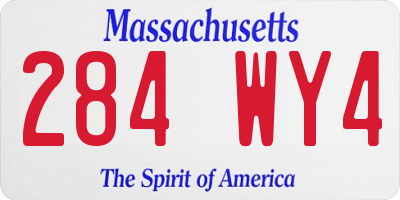 MA license plate 284WY4