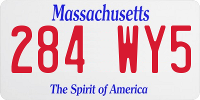 MA license plate 284WY5