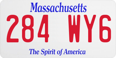 MA license plate 284WY6