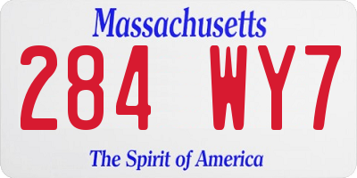 MA license plate 284WY7
