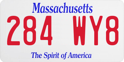 MA license plate 284WY8