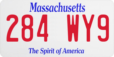 MA license plate 284WY9
