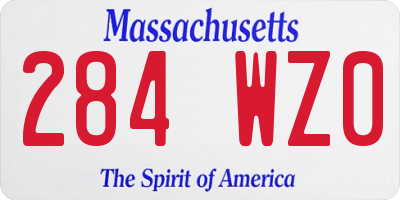MA license plate 284WZ0