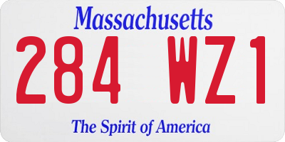 MA license plate 284WZ1