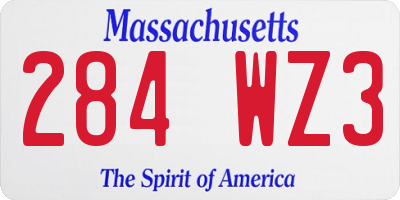MA license plate 284WZ3