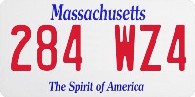 MA license plate 284WZ4